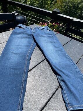 Angels Women's Straight-Leg Jeans in Medium Blue Wash